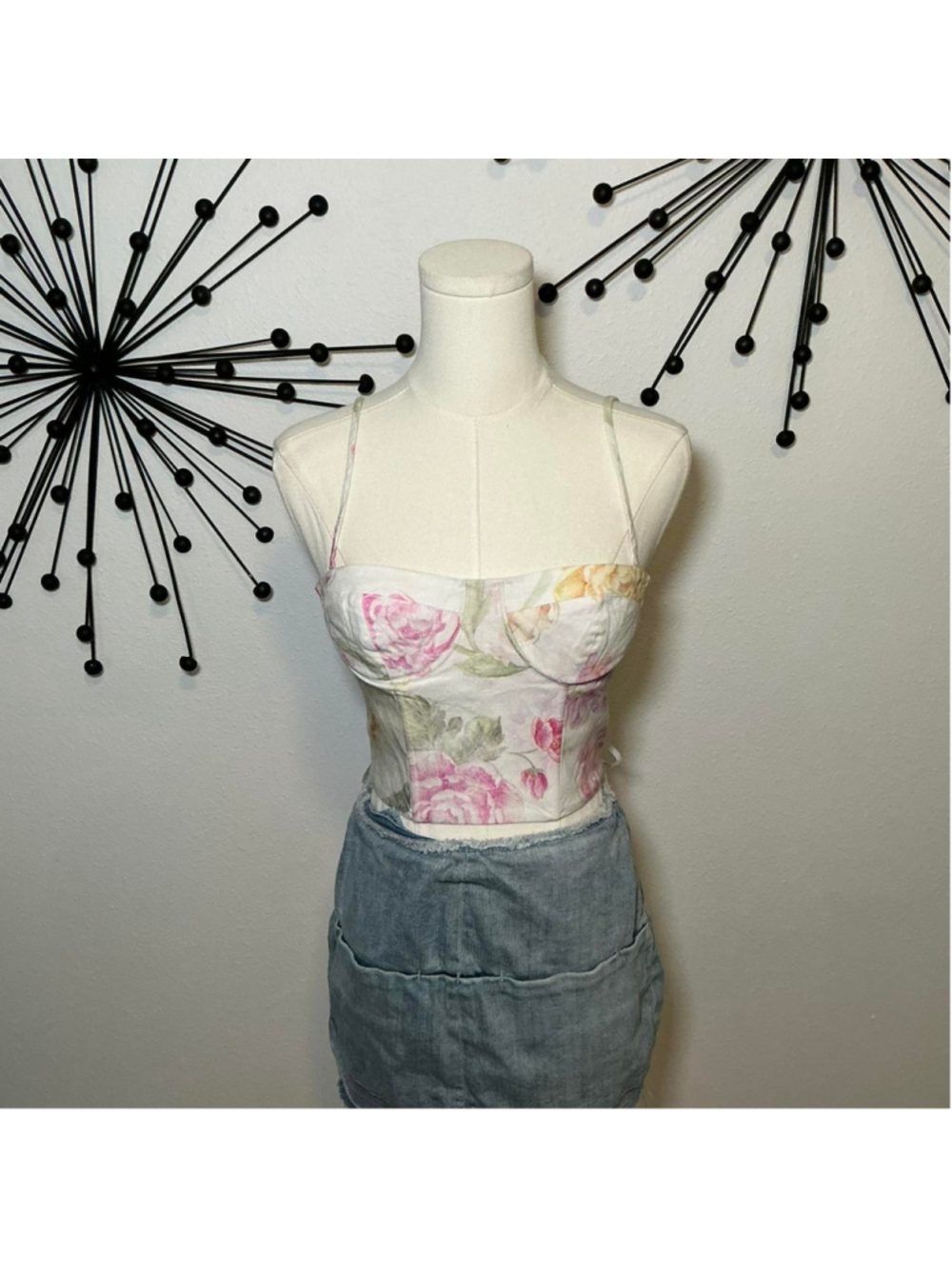 Antonio Melani Floral Corset Bustier Top Size 0